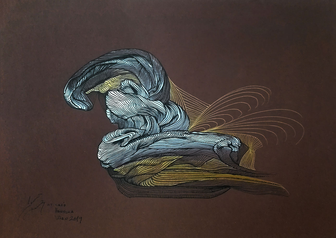 Gemälde Strichzeichnungen:<br>Vogel<br>von Denis Tenev<br>Original ist nicht verfügbar