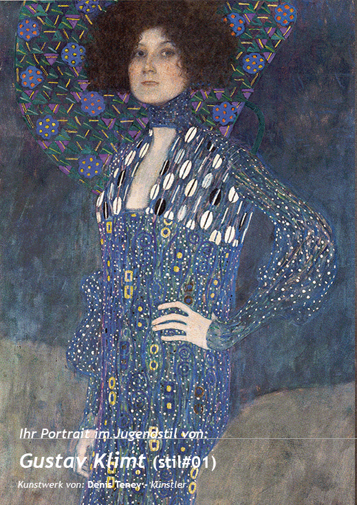 Dein Porträt in<br>Jugendstil<br>von Gustav Klimt