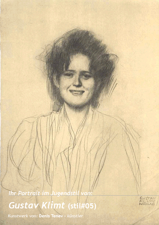 Dein Porträt in<br>Jugendstil<br> by Gustav Klimt