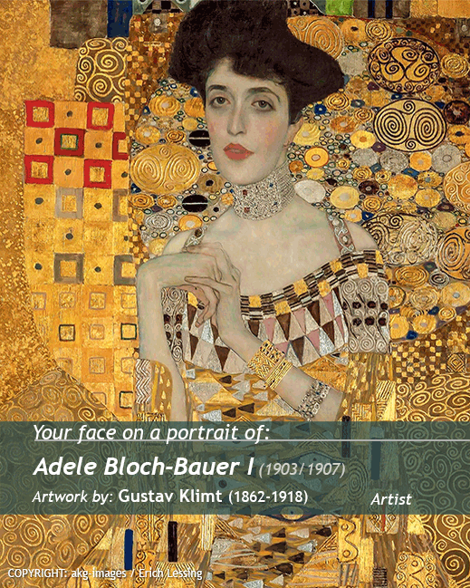 Your portrait on<br>Adele Bloch - Bauer painting<br>artwork by Gustav Klimt