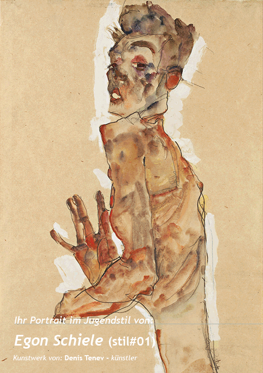 Dein Porträt in<br>Jugendstil<br> by Egon Schiele